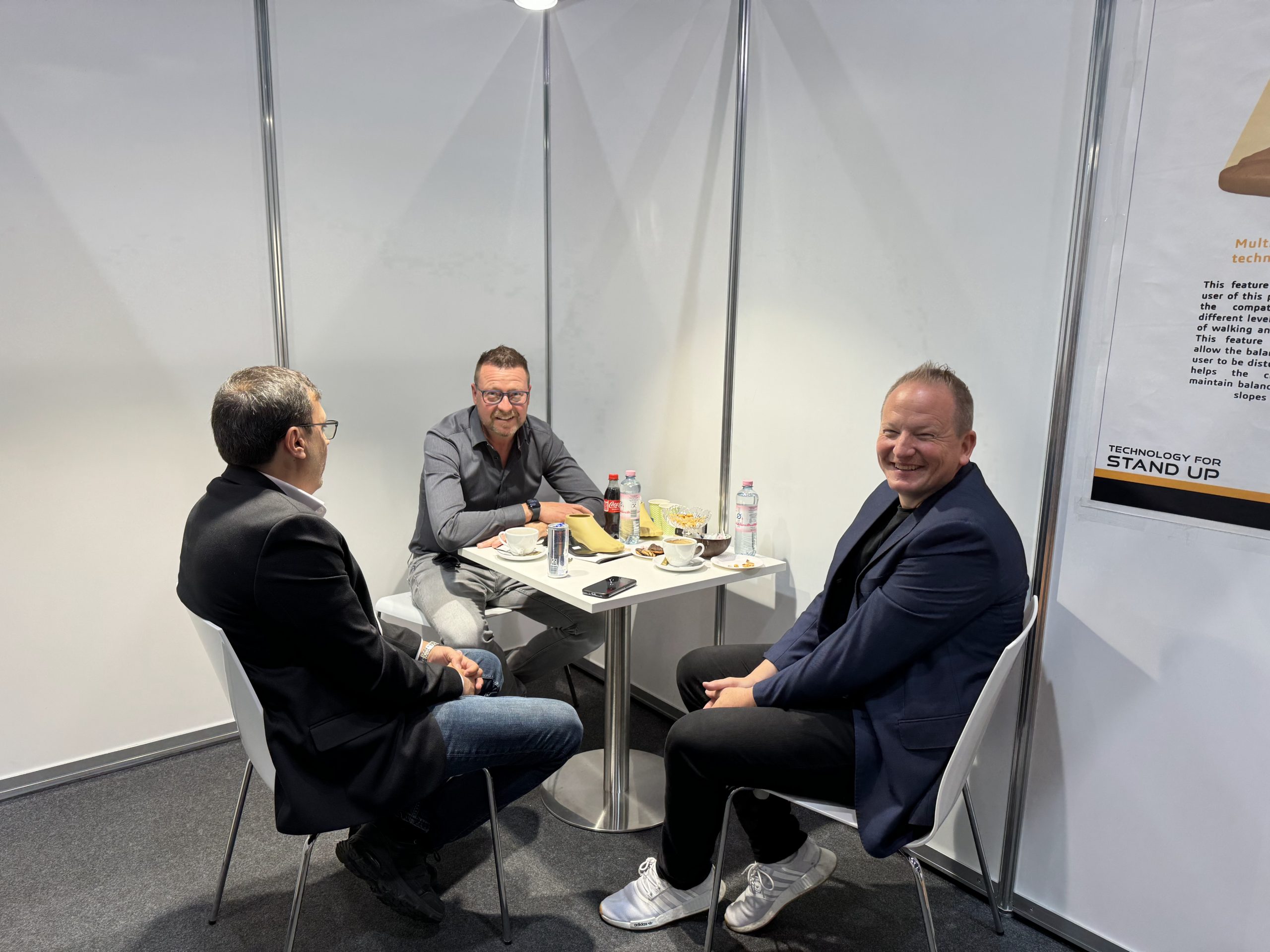 Prosthetics professionals connecting at an event