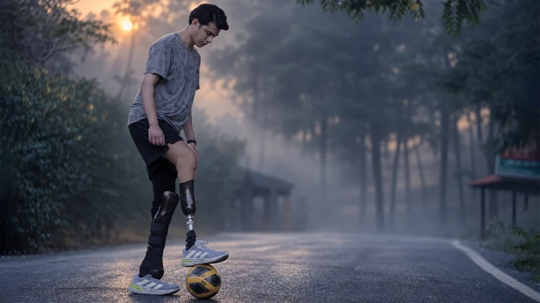 Misty Dawn Soccer Practice with Prosthetic Athlete